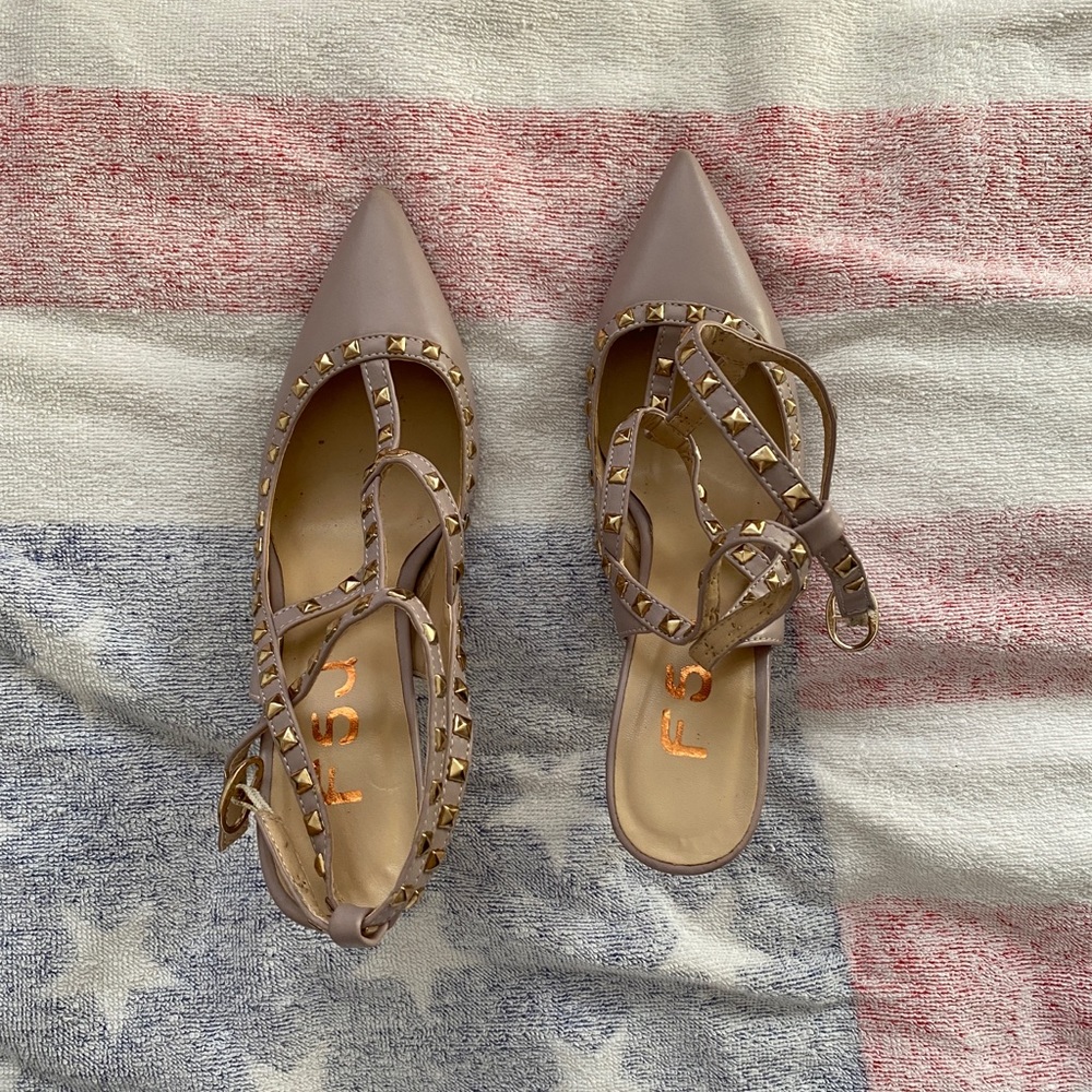 Nude High Heel with Metal Accents